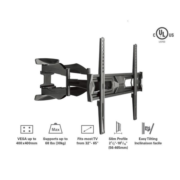 Syncmount SM-3265FM | Articulating wall mount for TV 32" to 65" - Up to 66 lbs-SONXPLUS Lac St-Jean