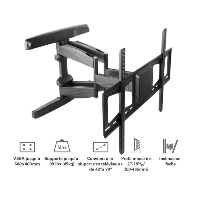 Syncmount SM-4270DMF | Support mural articulé pour téléviseur 42" à 70" - Jusqu'à 99 lb-SONXPLUS Lac St-Jean