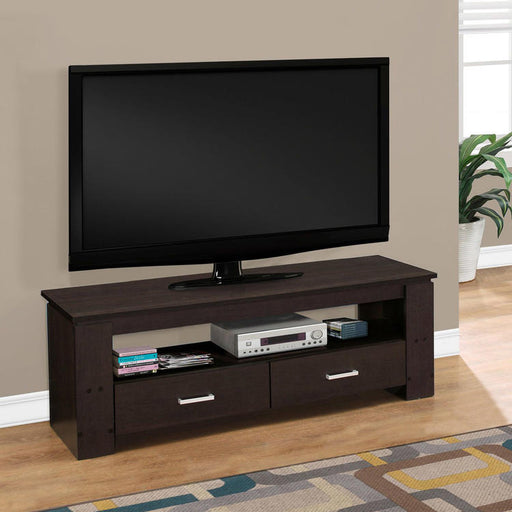 Monarch Specialties I 2600 | TV Stand - 48" - 2 Storage Drawers - Espresso-SONXPLUS Lac St-Jean