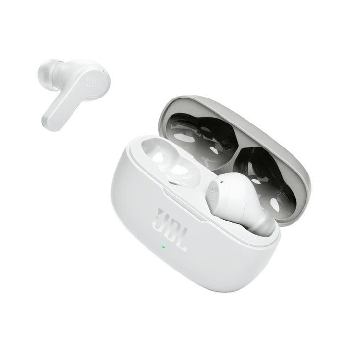 JBL Vibe 200TWS | Écouteurs 100% sans fil intra-auriculaires - Bluetooth - Son JBL Deep Bass - Microphone - Blanc-SONXPLUS Lac St-Jean