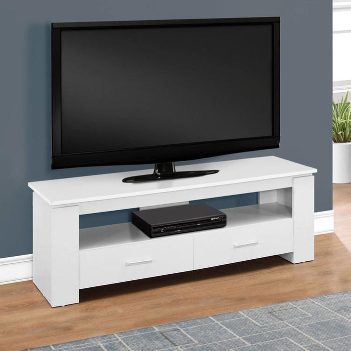 Monarch Specialties I 2601 | TV stand - 48" - 2 Storage drawers - White-SONXPLUS Lac St-Jean