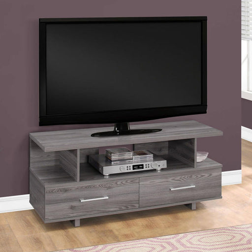 Monarch Specialties I 2608 | TV stand - 48" - 2 Storage drawers - Grey-SONXPLUS Lac St-Jean