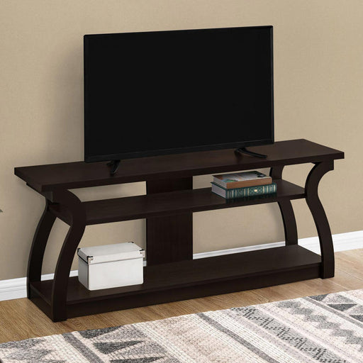 Monarch Specialties I 2667 | TV stand - 60" - Open concept with 3 levels - Espresso-SONXPLUS Lac St-Jean