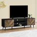 Monarch Specialties I 2781 | Meuble pour téléviseur 72'' - Base noir - Avec 2 portes simili-bois-SONXPLUS Lac St-Jean