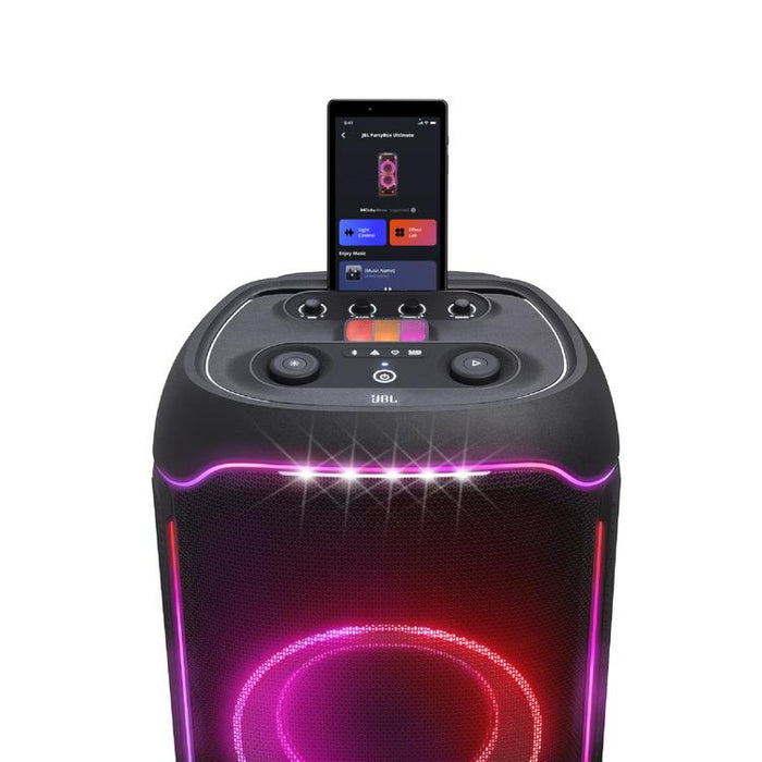 JBL PartyBox Ultimate | Haut-parleur portatif - Jeu de lumière - WiFi 6 - Bluetooth 5.3 - Noir-SONXPLUS Lac St-Jean