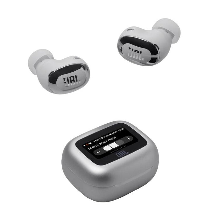 JBL Live Buds 3 | In-Ear Headphones - 1.45" LED Touch Screen - Bluetooth - Silver-SONXPLUS Lac St-Jean