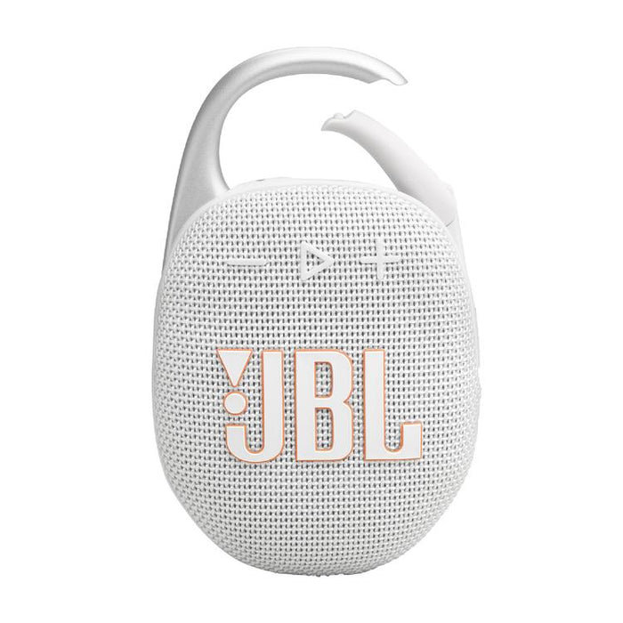 JBL Clip 5 | Haut-parleur à mousqueton portable - Bluetooth - IP67 - Blanc-SONXPLUS Lac St-Jean