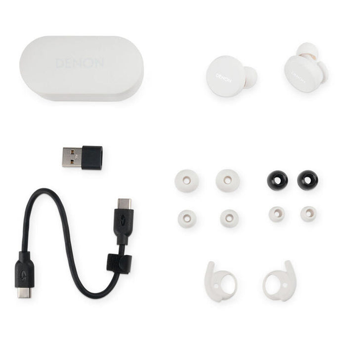 Denon PERL | In-Ear Headphones - Wireless - Bluetooth - Masimo Adaptive Acoustic Technology - White-SONXPLUS Lac St-Jean