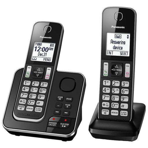 Panasonic KX-TGD392B | Cordless phone - 2 handsets - Answering machine - Black-SONXPLUS Lac St-Jean