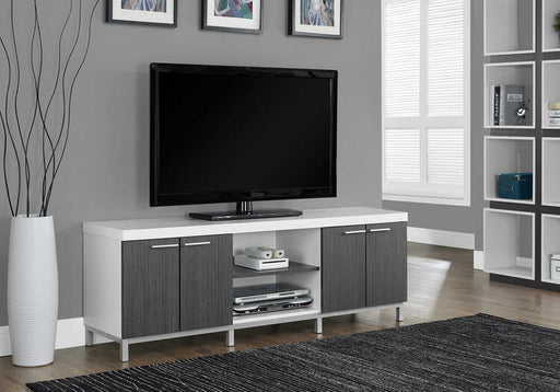 Monarch Specialties I 2591 | TV stand - 60" - 1 Drawer - White/Grey-SONXPLUS Lac St-Jean