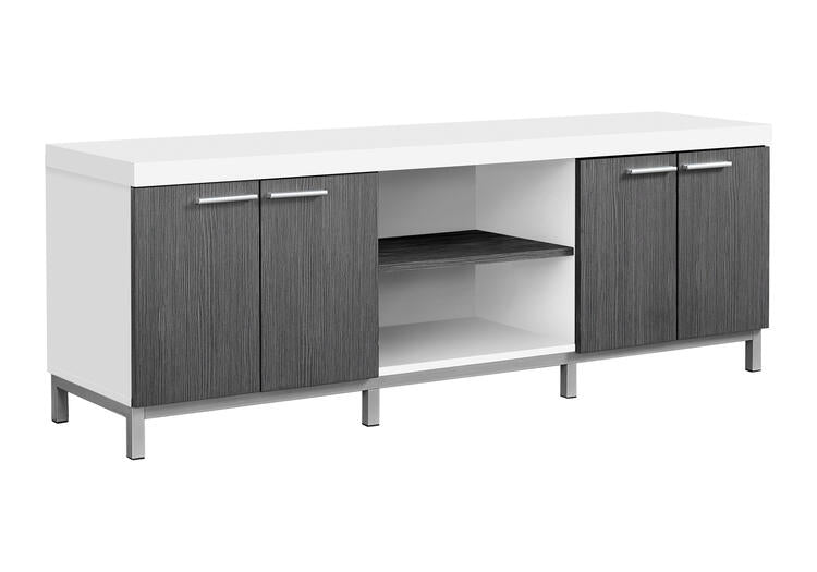 Monarch Specialties I 2591 | TV stand - 60" - 1 Drawer - White/Grey-SONXPLUS Lac St-Jean