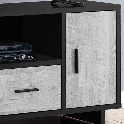 Monarch Specialties I2804 | TV stand - 48" - 1 Drawer - 1 Cabinet - Grey and Black-SONXPLUS Lac St-Jean