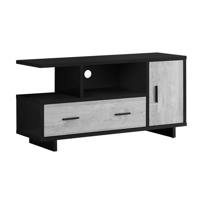 Monarch Specialties I2804 | TV stand - 48" - 1 Drawer - 1 Cabinet - Grey and Black-SONXPLUS Lac St-Jean