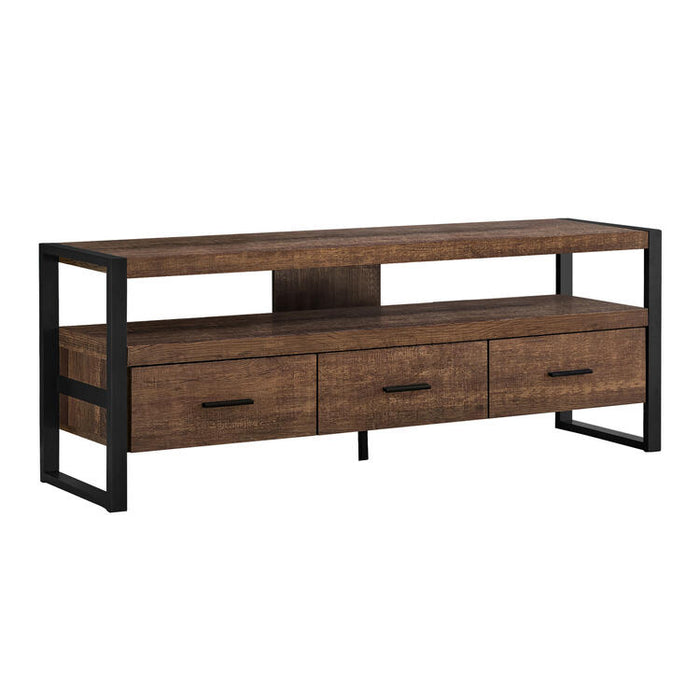 Monarch Specialties I2820 | TV stand - 60" - 3 Drawers - Dark brown-SONXPLUS Lac St-Jean