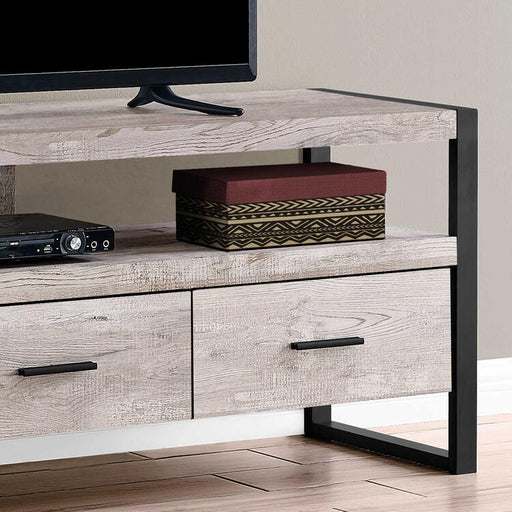 Monarch Specialties I2822 | TV stand - 60" - 3 Drawers - Taupe-SONXPLUS Lac St-Jean