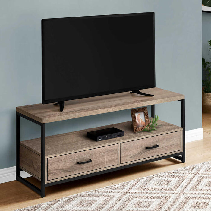 Monarch Specialties I2872 | TV stand - 48" - 2 Storage drawers - Dark taupe-SONXPLUS Lac St-Jean