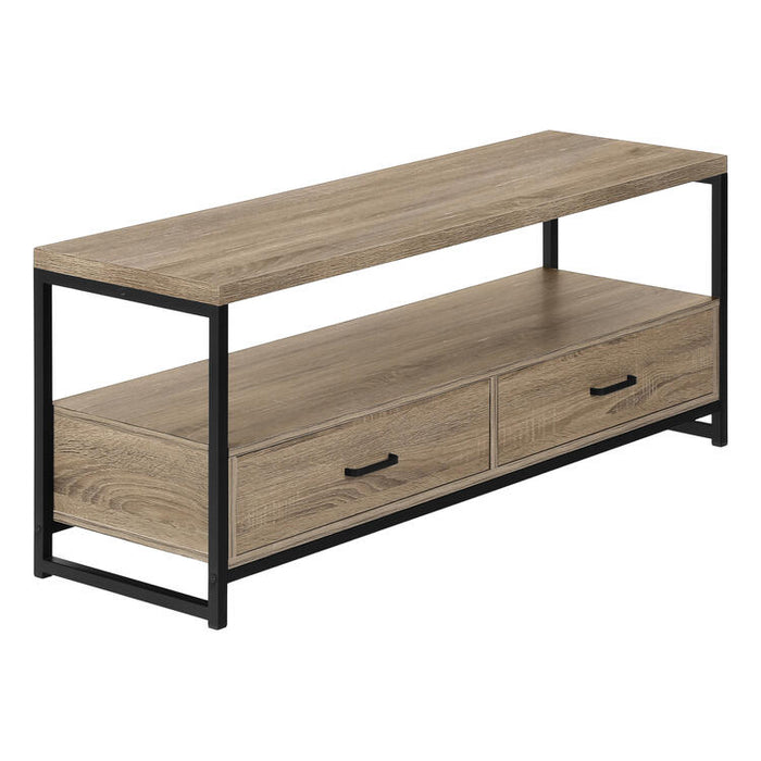 Monarch Specialties I2872 | TV stand - 48" - 2 Storage drawers - Dark taupe-SONXPLUS Lac St-Jean