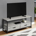 Monarch Specialties I 2871 | TV stand - 48" - 2 Storage drawers - Black metal - Grey imitation wood-SONXPLUS Lac St-Jean