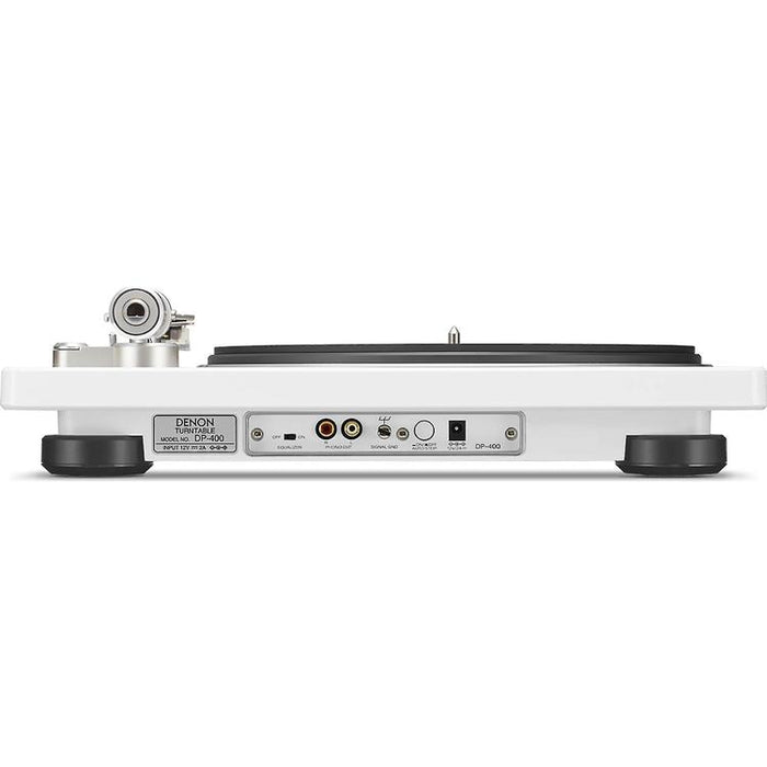 Denon DP-400 | Hi-Fi turntable - Automatic speed sensor - "S" speed arm - White-SONXPLUS Lac St-Jean