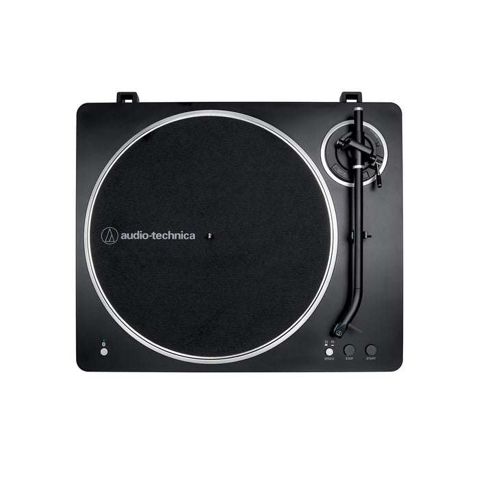 Audio-Technica AT-LP70XBTBS | Table tournante Stéréo - Sans fil - Bluetooth - Entraînement par courroie - Entièrement automatique - Noir/Argent | 03 | Sonxplus Lac St-Jean