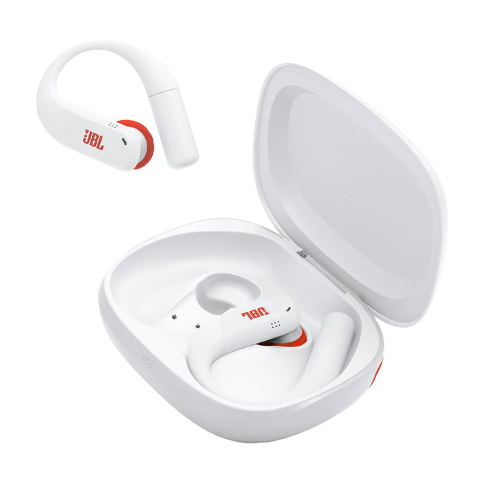 JBL Endurance Peak 4 | Écouteurs intra-auriculaire - TwistLock  - Blanc/Orange | 02 | Sonxplus Lac St-Jean