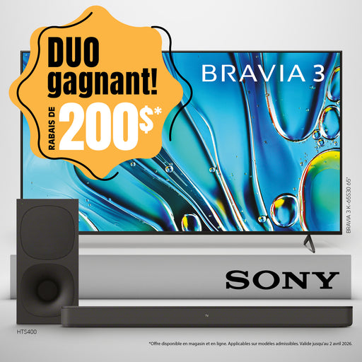 Sony BRAVIA 3 K-50S30 | 50" TV - LCD - LED - S30 Series - 4K Ultra HD - HDR - Google TV | 02 | Sonxplus Lac St-Jean