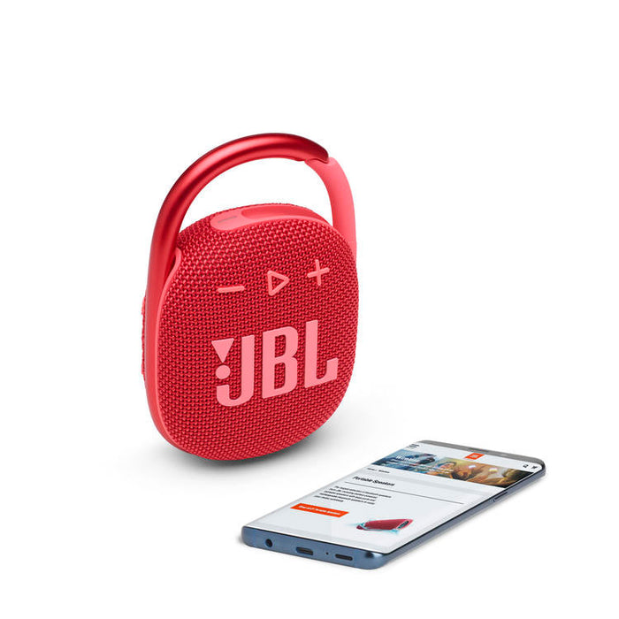 JBL Clip 4 | Haut-parleur Ultra-portable - Bluetooth - Imperméable - Autonomie 10 Heures - Rouge-SONXPLUS Lac St-Jean
