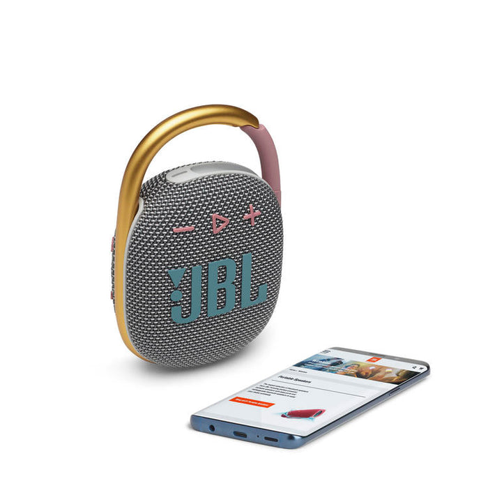 JBL Clip 4 | Haut-parleur Ultra-portable - Bluetooth - Imperméable - Autonomie 10 Heures - Gris-SONXPLUS Lac St-Jean
