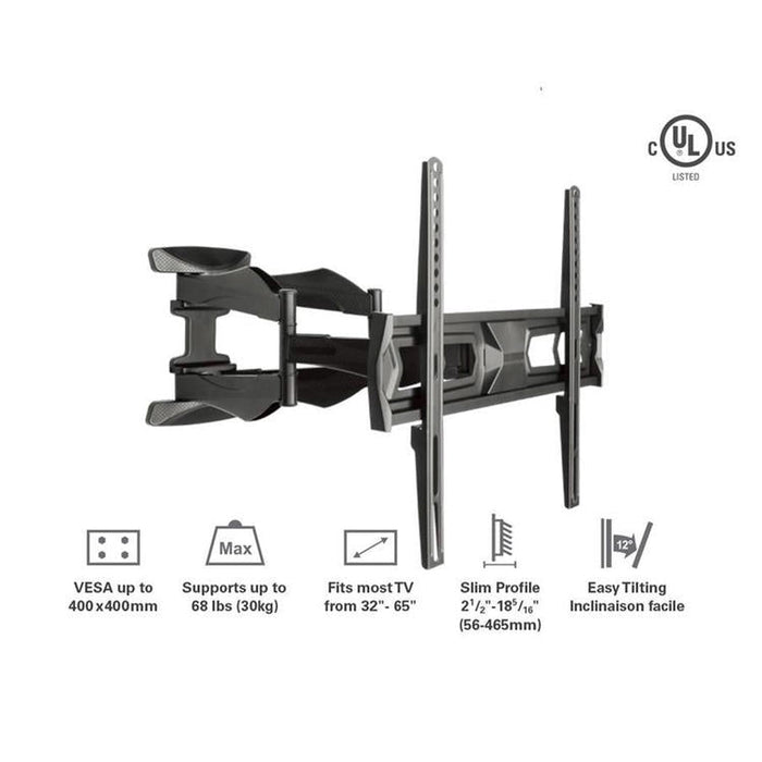 Syncmount SM-3265FM | Articulating wall mount for TV 32" to 65" - Up to 66 lbs-SONXPLUS.com