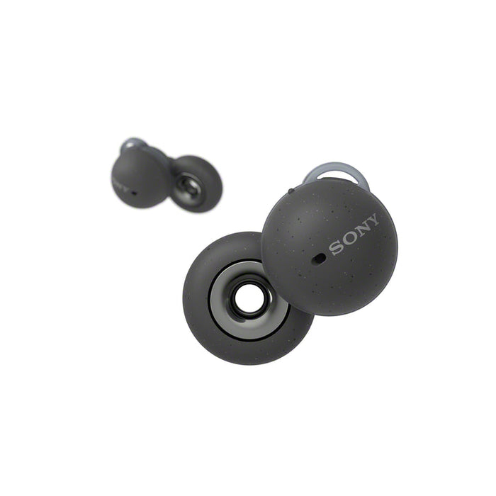 Sony WFL900 | Écouteurs intra-auriculaires - LinkBuds - 100% Sans fil - Bluetooth - Microphone - Contrôle adaptatif - Jusqu'à 17,5 heures d'autonomie - Gris - Vue devant | Sonxplus 
