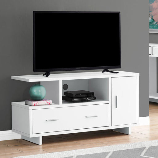 Monarch Specialties I 2800 | TV stand - 48" - With storage - White-SONXPLUS.com