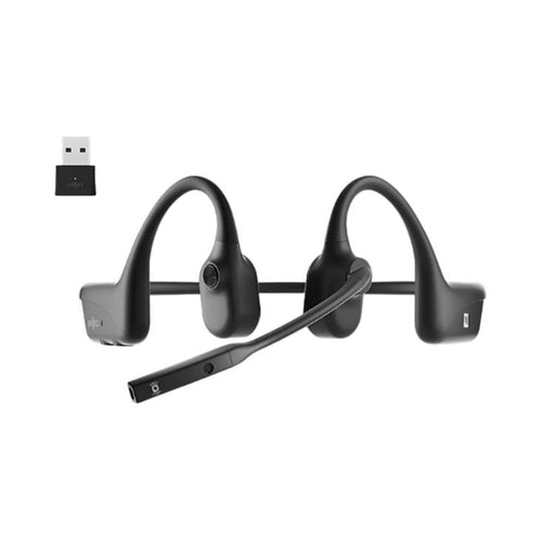 SHOKZ OpenComm UC | Écouteurs à conduction osseuse - Avec clé USB - Bluetooth - Microphone perche - Noir Cosmique-SONXPLUS.com