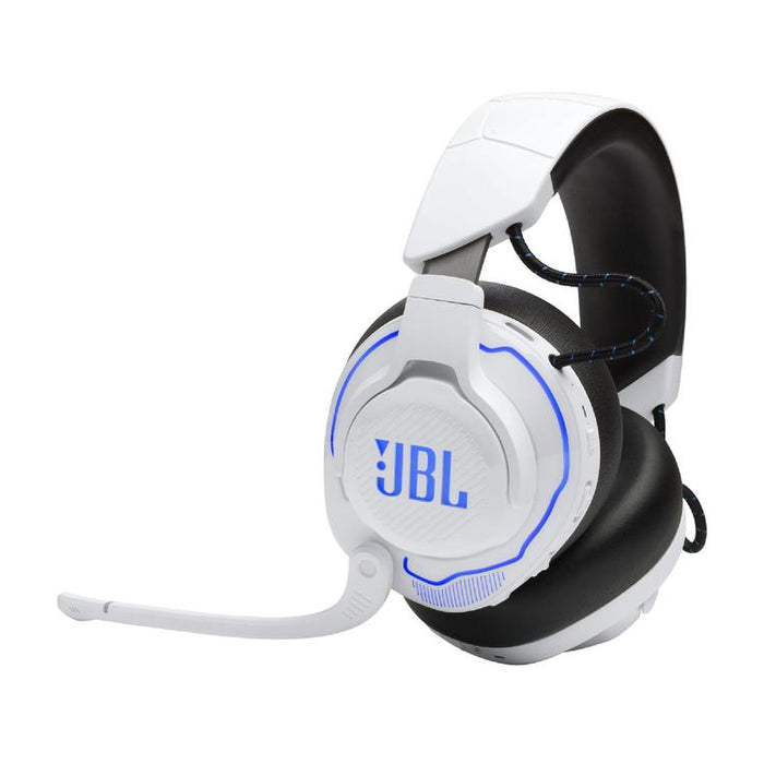 JBL Quantum 910P | Pro circumaural gaming headset - Wireless - For Playstation Console - RGB Lighting - Noise Reduction - White/Blue-SONXPLUS Lac St-Jean