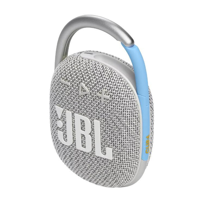 JBL Clip 4 Eco | Speaker - Ultra-portable - Waterproof - Bluetooth - Integrated carabiner - White-SONXPLUS Lac St-Jean