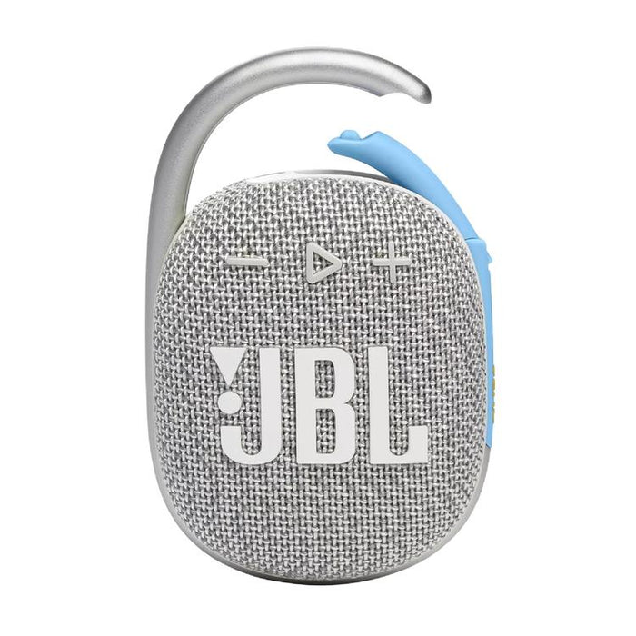 JBL Clip 4 Eco | Haut-parleur - Ultra-portable - Étanche - Bluetooth - Mousqueton intégré - Blanc-SONXPLUS Lac St-Jean