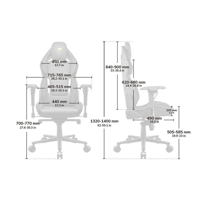 Cougar Hotrod | Play chair - Multizone backrest - 4D adjustable armrest - Royal-SONXPLUS Lac St-Jean