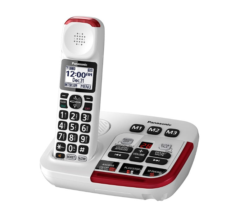 Panasonic KX-TGM470W | Téléphone sans fil - 1 combiné - Répondeur - Amplifié 2X - Blanc-SONXPLUS Lac St-Jean