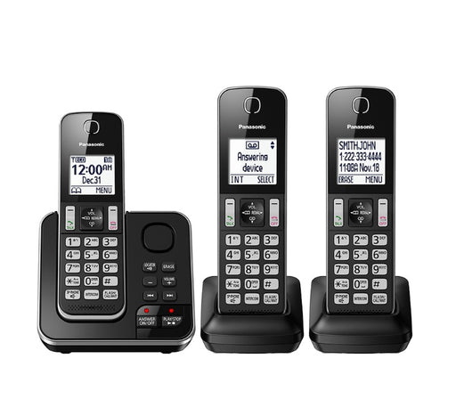 Panasonic KX-TGD393B | Téléphone sans fil - 3 combinés - Répondeur - Noir-SONXPLUS Lac St-Jean