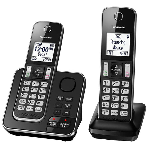 Panasonic KX-TGD392B | Cordless phone - 2 handsets - Answering machine - Black-Sonxplus 
