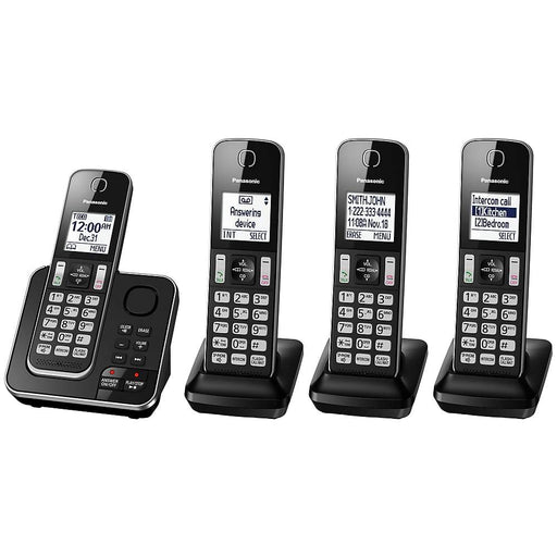 Panasonic KX-TGD394B | Cordless Phone - 4 Handsets - Answering Machine - Black-SONXPLUS Lac St-Jean