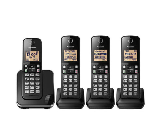 Panasonic KX-TGC384B | Cordless phone - 4 handsets - Black- Sonxplus Lac St-Jean 