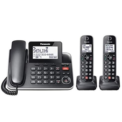 Panasonic KXTGF872B | Combo cordless phone - 1 fixed handset and 2 cordless handsets - Answering machine - Black- Sonxplus Lac St-Jean 