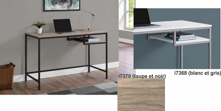 Monarch i7370 | Computer Desk - Taupe and Black-SONXPLUS Lac St-Jean